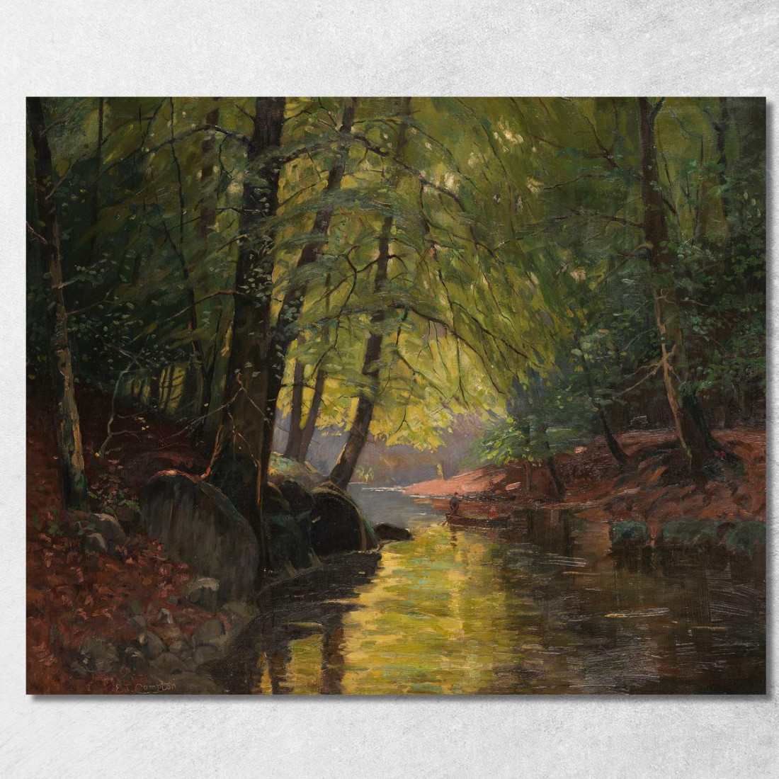 Gita In Barca Nello Spreewald Edward Theodore Compton etc40 quadro stampato su tela