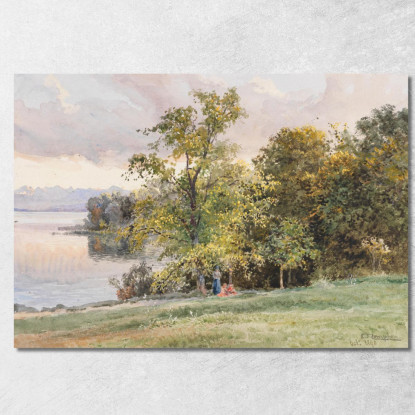 Paesaggio Sul Lago Di Starnberg Edward Theodore Compton etc41 quadro stampato su tela