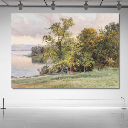 Paesaggio Sul Lago Di Starnberg Edward Theodore Compton etc41 quadro stampato su tela