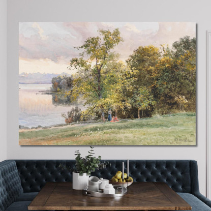 Paesaggio Sul Lago Di Starnberg Edward Theodore Compton etc41 quadro stampato su tela