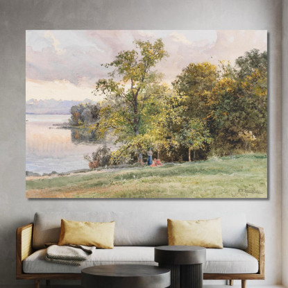 Paesaggio Sul Lago Di Starnberg Edward Theodore Compton etc41 quadro stampato su tela