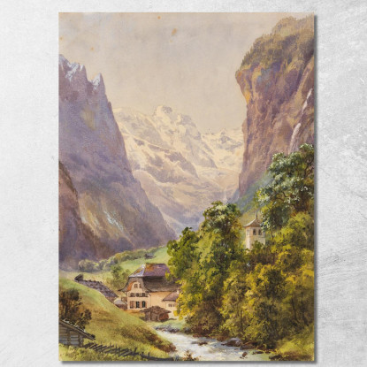Lauterbrunnen Svizzera Edward Theodore Compton etc43 quadro stampato su tela
