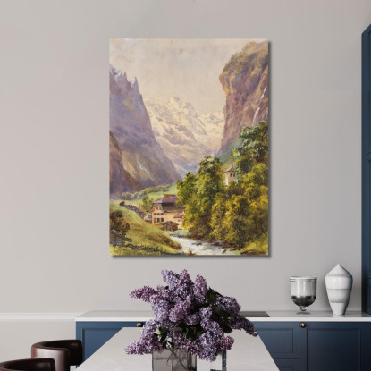 Lauterbrunnen Svizzera Edward Theodore Compton etc43 quadro stampato su tela