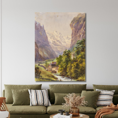 Lauterbrunnen Svizzera Edward Theodore Compton etc43 quadro stampato su tela