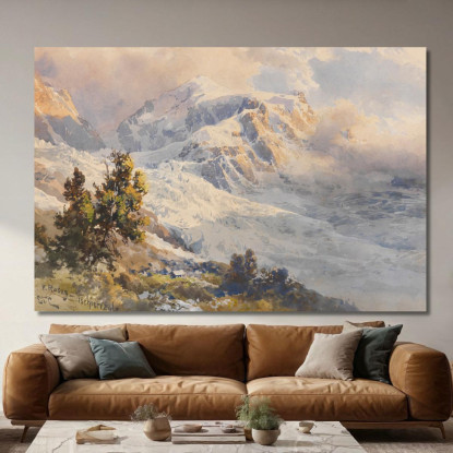 Piz Roseg Ghiacciaio Tschierva Edward Theodore Compton etc51 quadro stampato su tela
