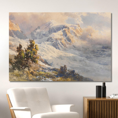 Piz Roseg Ghiacciaio Tschierva Edward Theodore Compton etc51 quadro stampato su tela