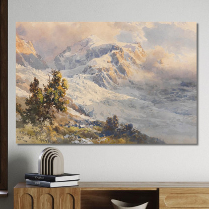Piz Roseg Ghiacciaio Tschierva Edward Theodore Compton etc51 quadro stampato su tela