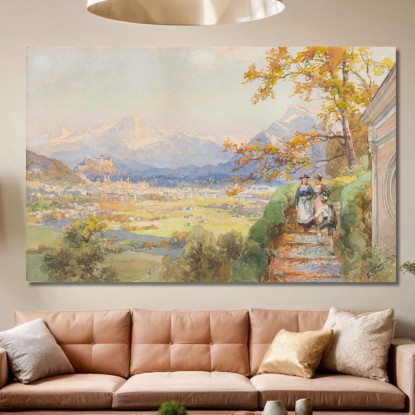 Salisburgo Vista Da Maria Plain Edward Theodore Compton etc53 quadro stampato su tela