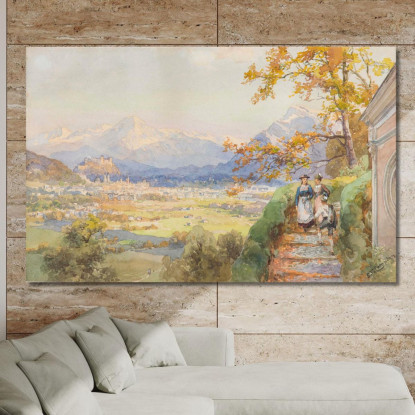 Salisburgo Vista Da Maria Plain Edward Theodore Compton etc53 quadro stampato su tela