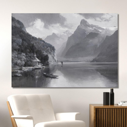 Lago Dei Quattro Cantoni Con La Cappella Di Tell E L’Uri Rotstock Edward Theodore Compton etc56 quadro stampato su tela