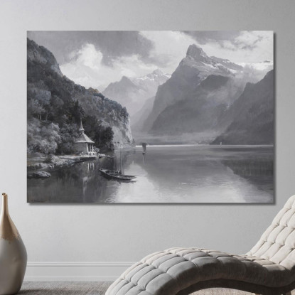 Lago Dei Quattro Cantoni Con La Cappella Di Tell E L’Uri Rotstock Edward Theodore Compton etc56 quadro stampato su tela