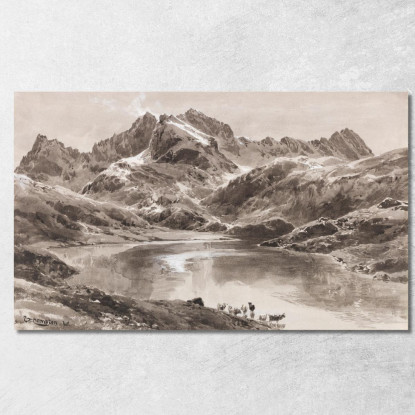 Zürsersee Verso La Wildgrubenspitze Edward Theodore Compton etc59 quadro stampato su tela