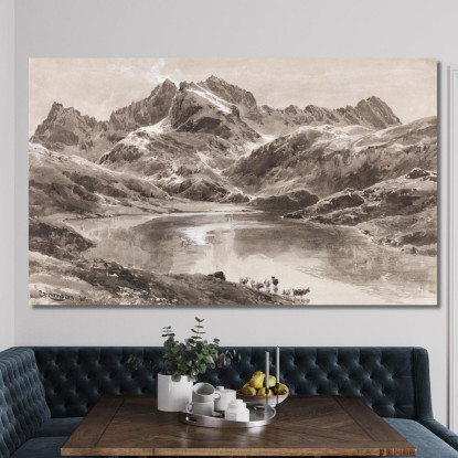 Zürsersee Verso La Wildgrubenspitze Edward Theodore Compton etc59 quadro stampato su tela