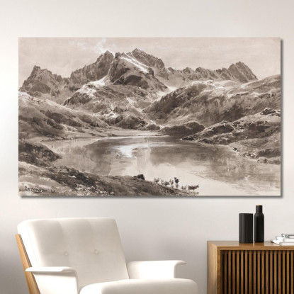 Zürsersee Verso La Wildgrubenspitze Edward Theodore Compton etc59 quadro stampato su tela