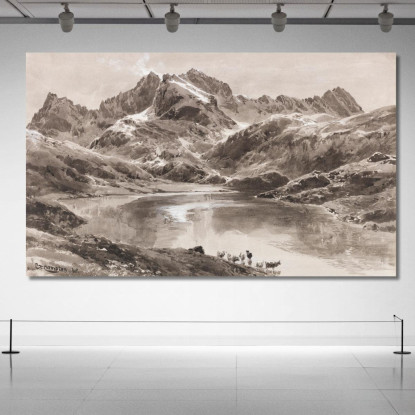 Zürsersee Verso La Wildgrubenspitze Edward Theodore Compton etc59 quadro stampato su tela