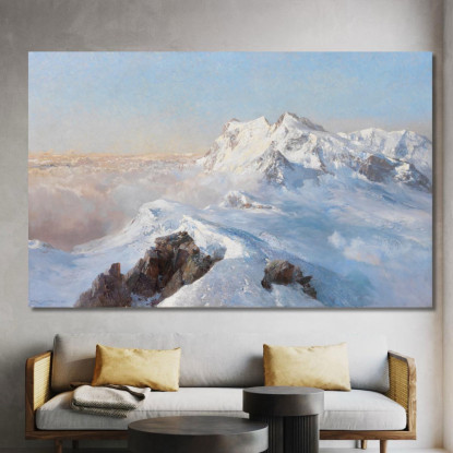 Sopra Il Mare Di Nebbia Monte Rosa Dal Rimpfischhorn Edward Theodore Compton etc61 quadro stampato su tela
