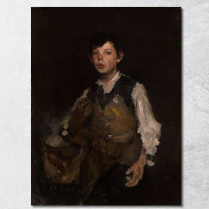 Il Ragazzo Che Fischia Frank Duveneck fdu26 quadro stampato su tela