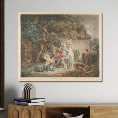Contadini George Morland gmo16 quadro stampato su tela