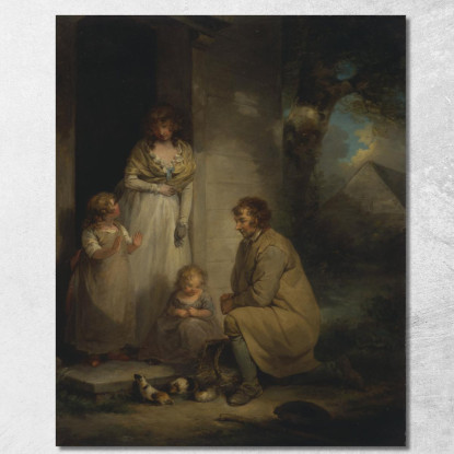 Vendita Di Porcellini D'India George Morland gmo31 quadro stampato su tela