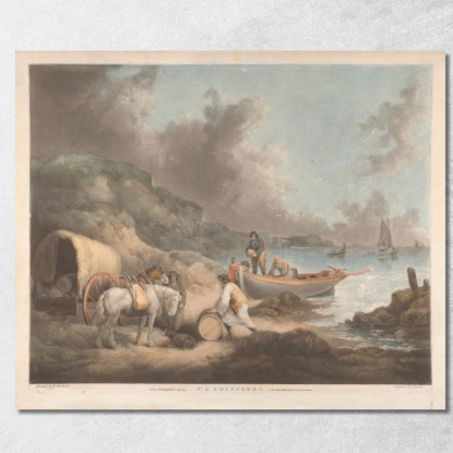 Contrabbandieri George Morland gmo33 quadro stampato su tela