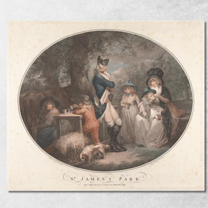 St. James Park George Morland gmo34 quadro stampato su tela