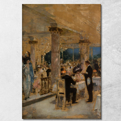 Armenonville La Sera Del Grand Prix Henri Gervex hgr5 quadro stampato su tela