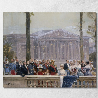 La Famiglia Imperiale Circondata Da Numerose Personalità Del Secondo Impero Davanti Al Palazzo Borbone Henri Gervex hgr14 quadr