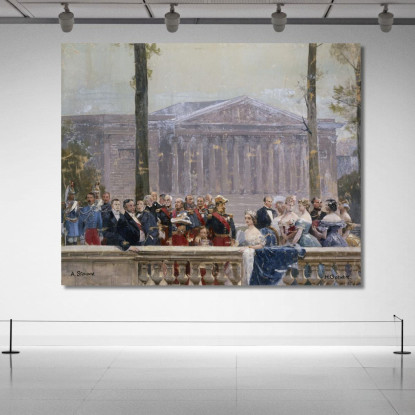 La Famiglia Imperiale Circondata Da Numerose Personalità Del Secondo Impero Davanti Al Palazzo Borbone Henri Gervex hgr14 quadr