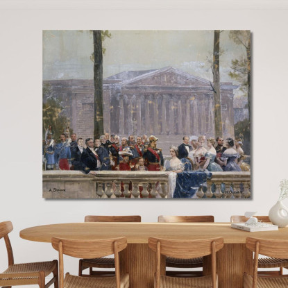 La Famiglia Imperiale Circondata Da Numerose Personalità Del Secondo Impero Davanti Al Palazzo Borbone Henri Gervex hgr14 quadr