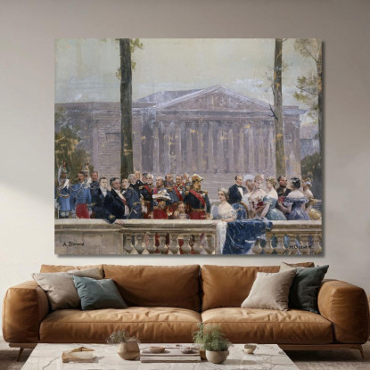 La Famiglia Imperiale Circondata Da Numerose Personalità Del Secondo Impero Davanti Al Palazzo Borbone Henri Gervex hgr14 quadr