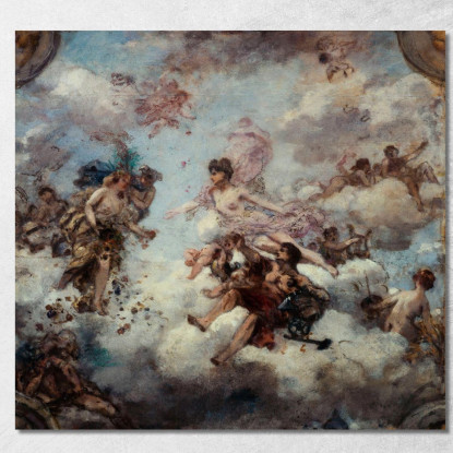 La Francia Accogliendo L'Abbondanza - Progetto Per Il Soffitto Del Palazzo Dell'Eliseo Henri Gervex hgr15 quadro stampato su te