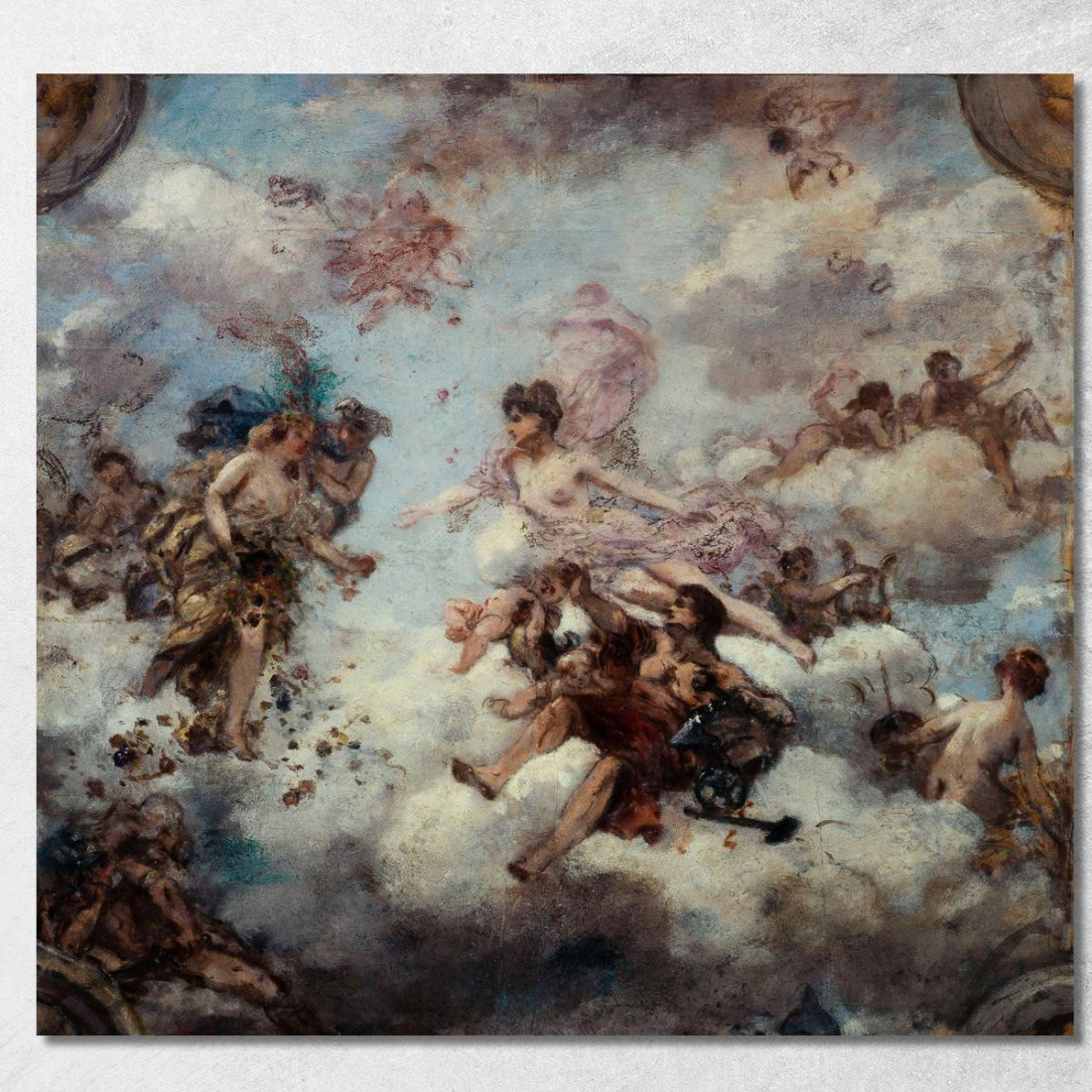 La Francia Accogliendo L'Abbondanza - Progetto Per Il Soffitto Del Palazzo Dell'Eliseo Henri Gervex hgr15 quadro stampato su te