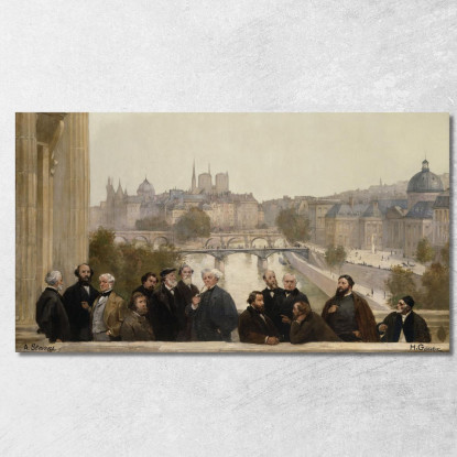 Il Panorama Del Secolo - Dupré Rousseau Isabey Millet Henri Gervex hgr22 quadro stampato su tela