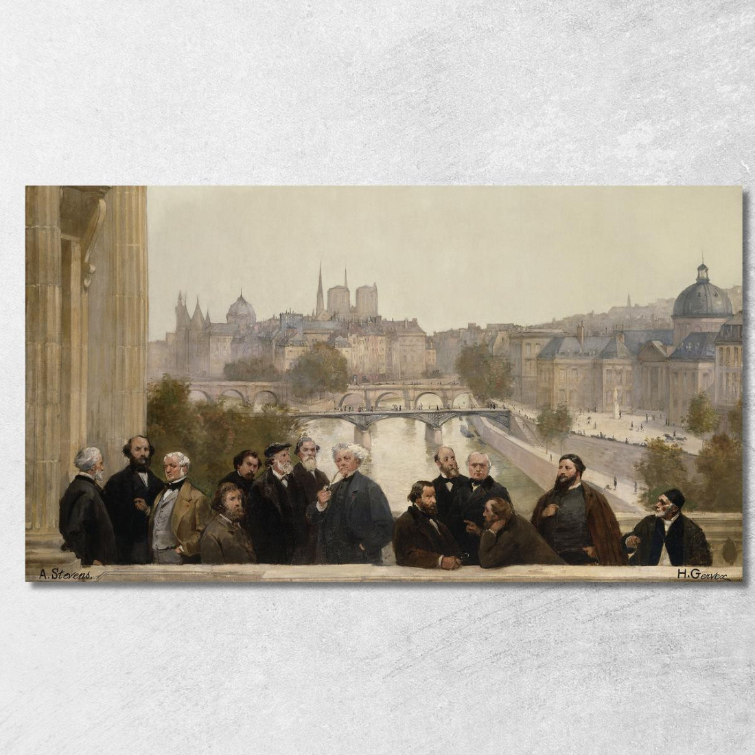 Il Panorama Del Secolo - Dupré Rousseau Isabey Millet Henri Gervex hgr22 quadro stampato su tela