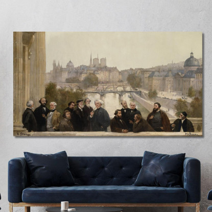 Il Panorama Del Secolo - Dupré Rousseau Isabey Millet Henri Gervex hgr22 quadro stampato su tela