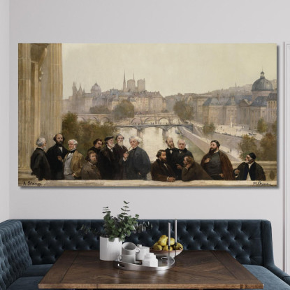 Il Panorama Del Secolo - Dupré Rousseau Isabey Millet Henri Gervex hgr22 quadro stampato su tela