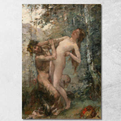 Satiro E Baccante Henri Gervex hgr33 quadro stampato su tela