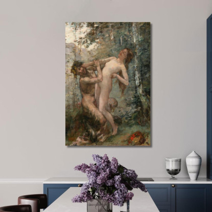 Satiro E Baccante Henri Gervex hgr33 quadro stampato su tela