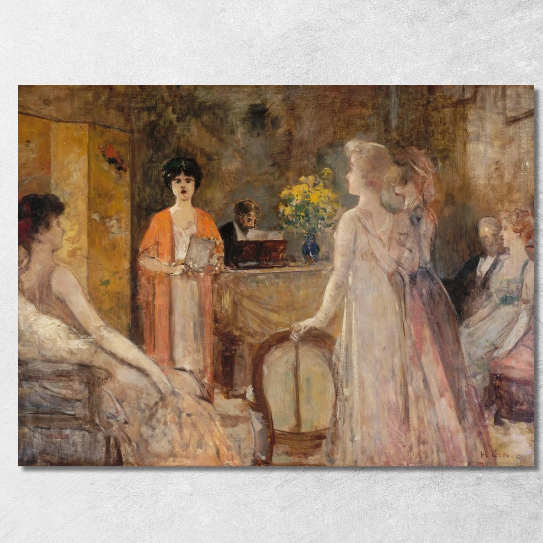 Un Martedì Sera Da Madeleine Lemaire Henri Gervex hgr36 quadro stampato su tela