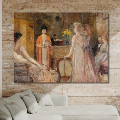 Un Martedì Sera Da Madeleine Lemaire Henri Gervex hgr36 quadro stampato su tela