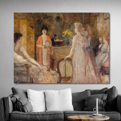 Un Martedì Sera Da Madeleine Lemaire Henri Gervex hgr36 quadro stampato su tela