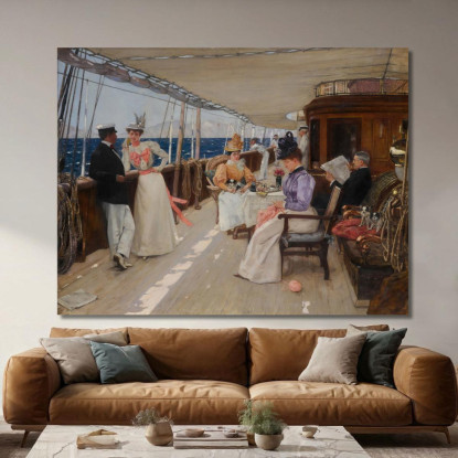 Yachting Nell’Arcipelago Henri Gervex hgr38 quadro stampato su tela