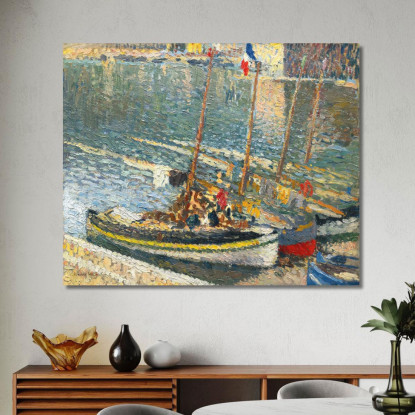 Barche A Collioure Il 14 Luglio Henri Martin hmt4 quadro stampato su tela