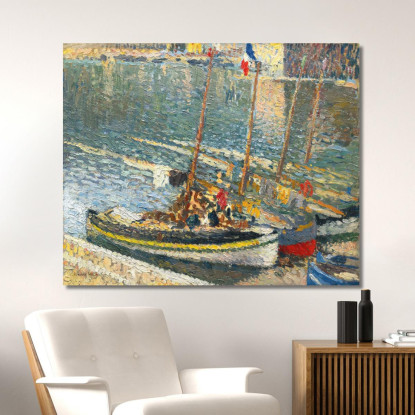 Barche A Collioure Il 14 Luglio Henri Martin hmt4 quadro stampato su tela