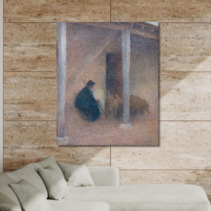 Pastore Che Rientra Con Le Sue Pecore Henri Martin hmt10 quadro stampato su tela