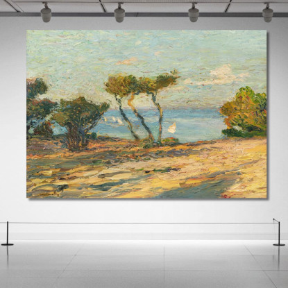 Bordo Di Mare Con Pini Henri Martin hmt11 quadro stampato su tela