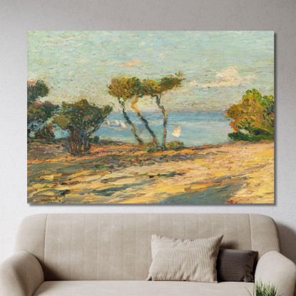 Bordo Di Mare Con Pini Henri Martin hmt11 quadro stampato su tela