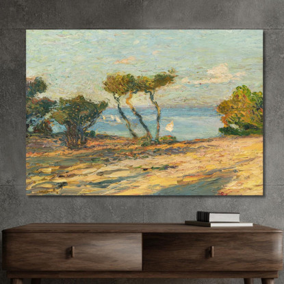 Bordo Di Mare Con Pini Henri Martin hmt11 quadro stampato su tela
