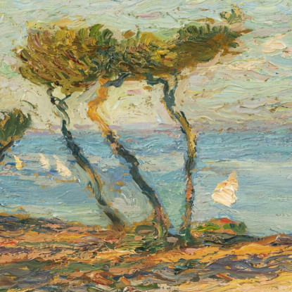 Bordo Di Mare Con Pini Henri Martin hmt11 quadro stampato su tela