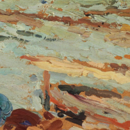 Bouquet Di Fiordalisi Barche Al Porto Henri Martin hmt12 quadro stampato su tela